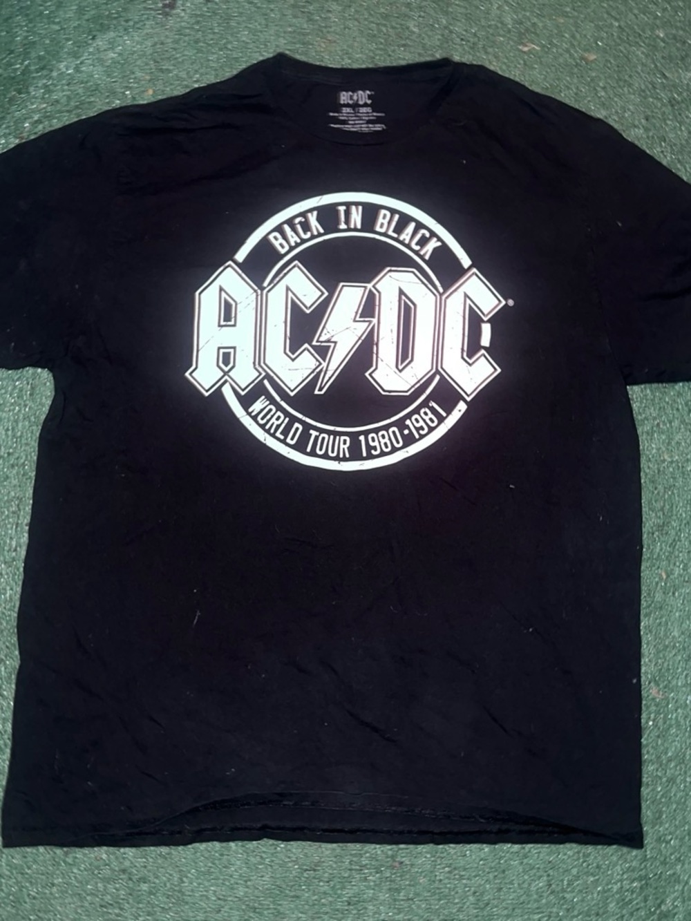 AC/DC Black and White 'Back In Black' World Tour Graphic Tee